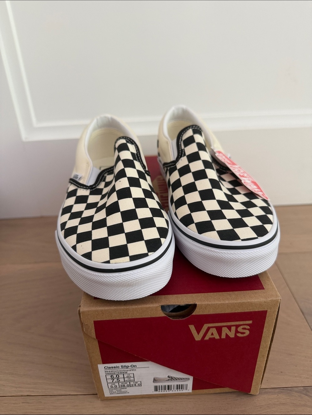 Vans Checkerboard Slip-On Sneakers - Black & Cream